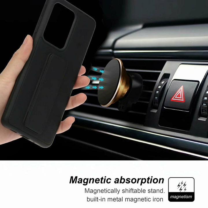 For Apple iPhone 12 Mini 5.4 inch Multi-Functional Kickstand Car Support Wrist Strap Protective Case Cover Black Image 4