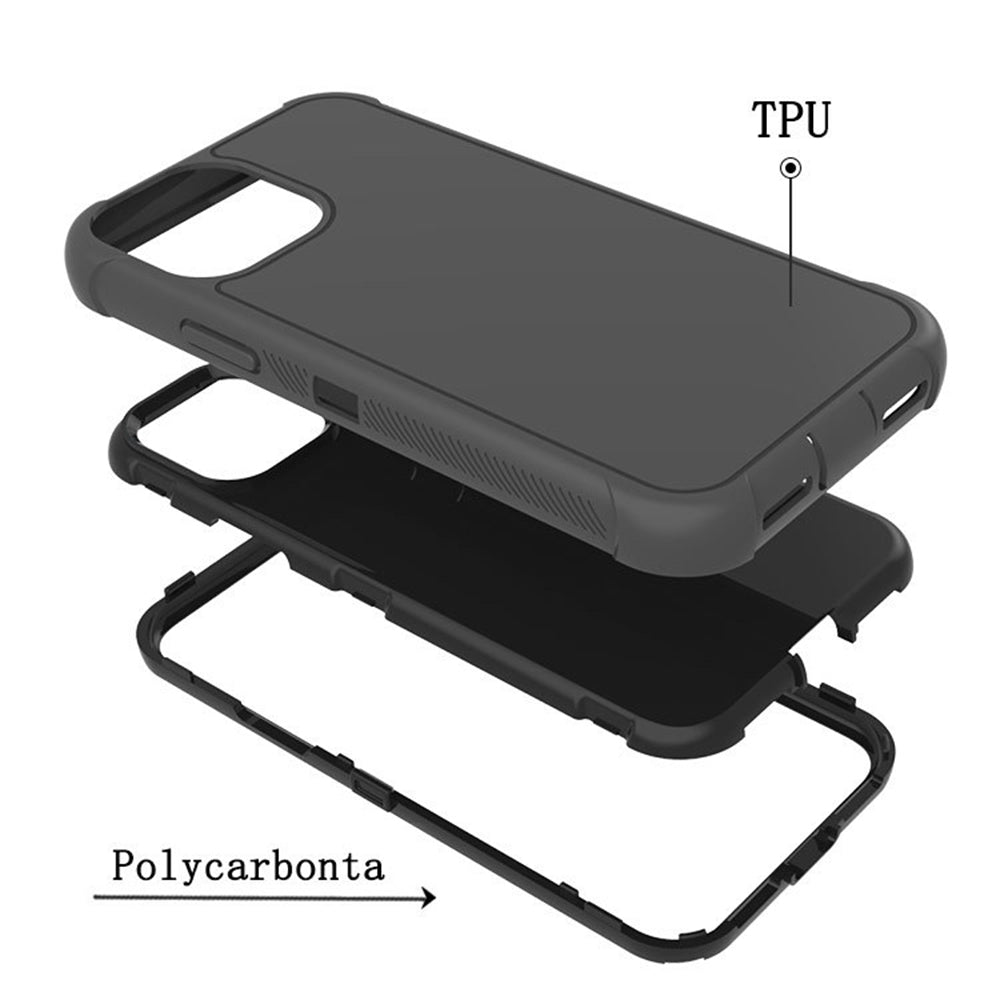 For Apple iPhone 12 Mini 5.4 inch Slim Defender Shockproof Hybrid Case Cover Black/Black Image 2