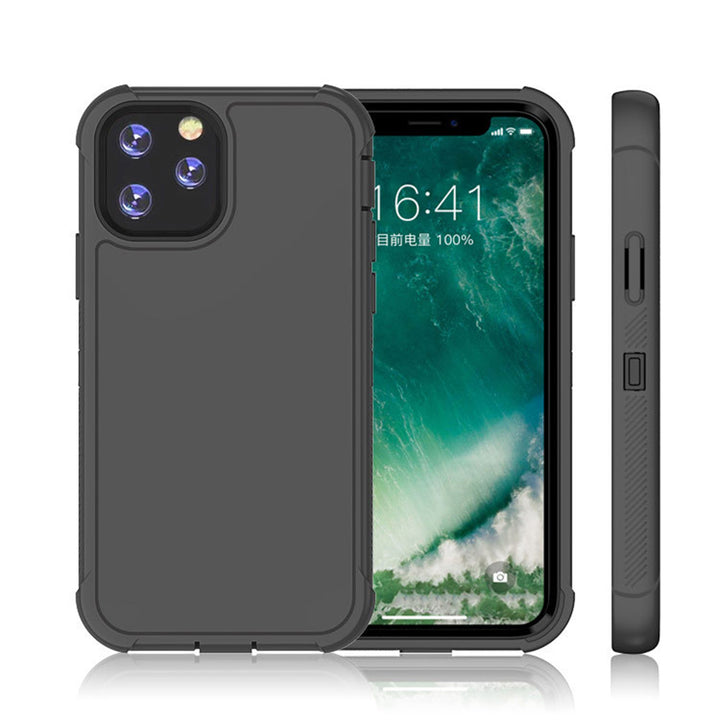 For Apple iPhone 12 Pro / iPhone 12 6.1 inch Slim Defender Shockproof Hybrid Case Cover Black/Black Image 3