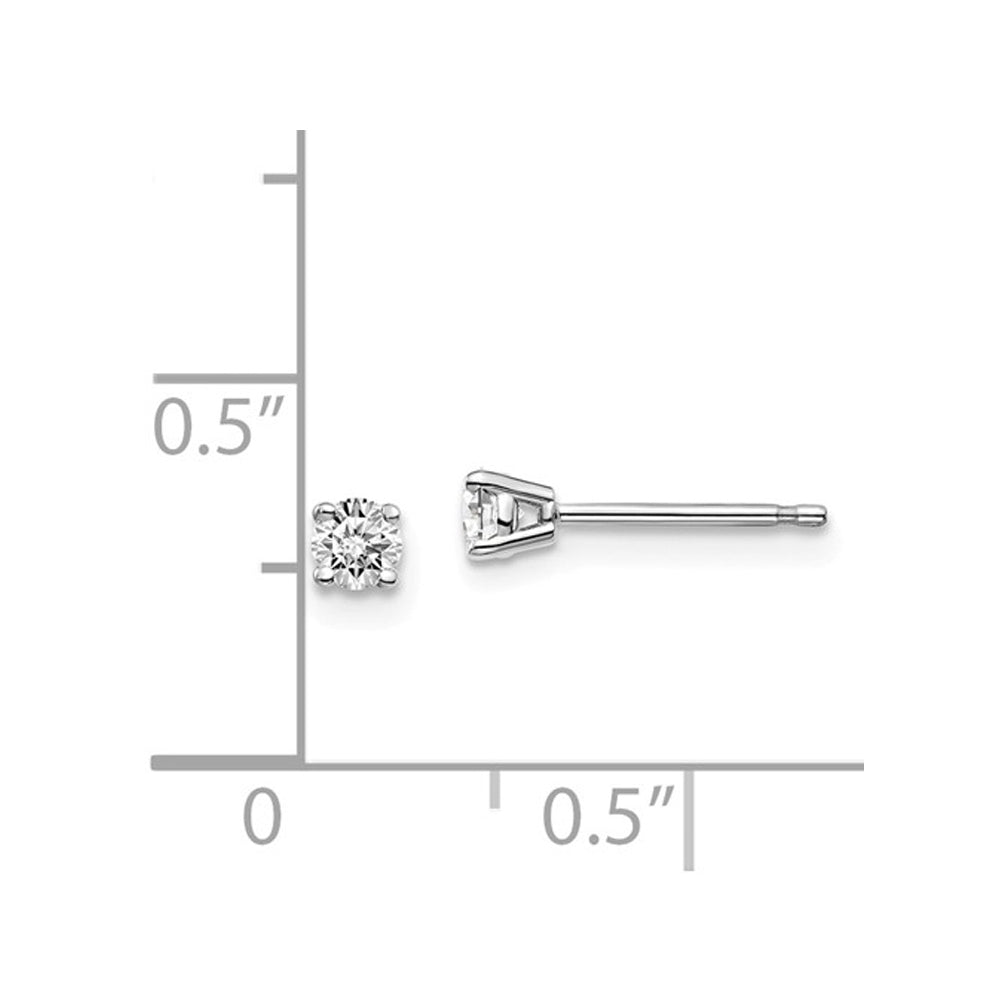 1/5 Carat (ctw I1J-K) Diamond Solitaire Stud Earrings in 14K White Gold Image 2