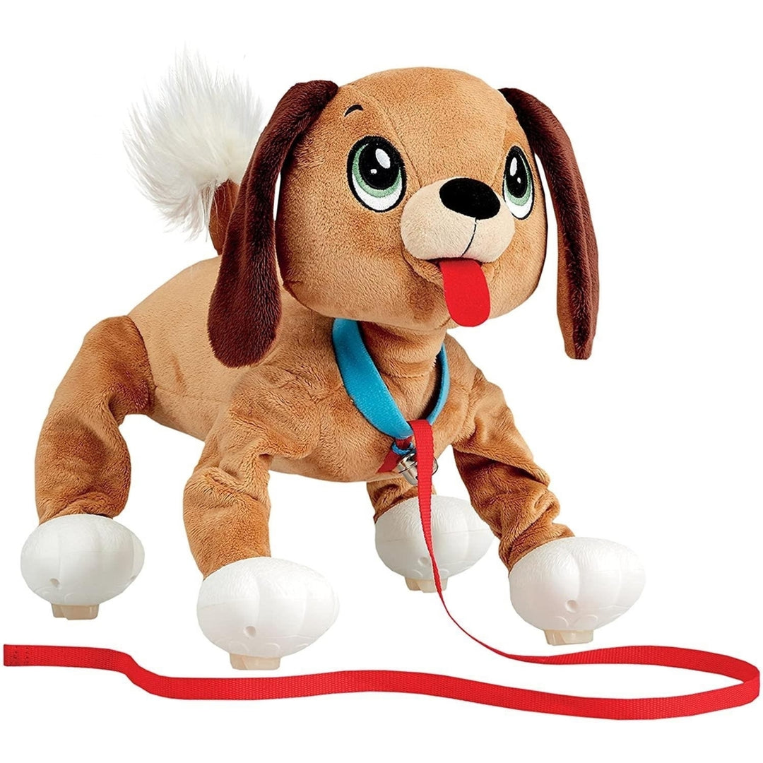 Mighty Mojo Peppy Pets Brown Mutt Walking Dog Toy Interactive No Batteries Required Image 1