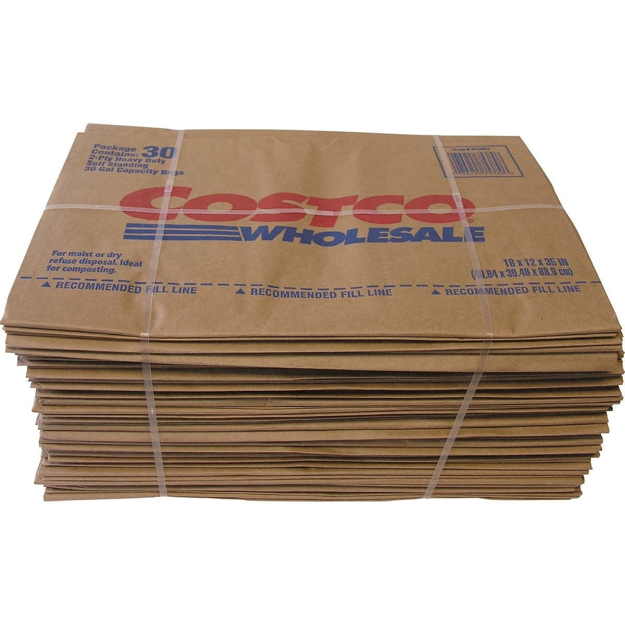 30 Gallon Lawn and Leaf 2-Ply Heavy-Duty Yard Waste Compost Paper Bags30 Count Image 1