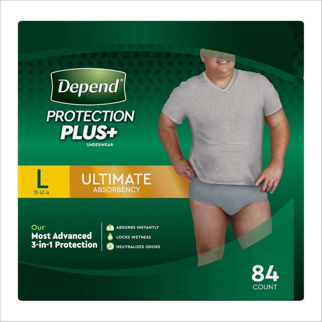 Depend Protection Plus Ultimate Underwear for MenLarge (84 Count) Image 1