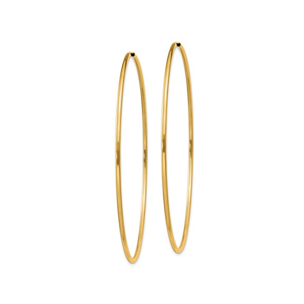 Extra Large Hoop Earrings in 14K Yellow Gold 2 1/2 Inch (1.50 mm) Image 3