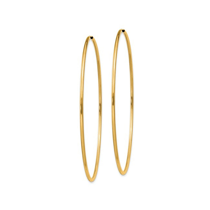 Extra Large Hoop Earrings in 14K Yellow Gold 2 1/2 Inch (1.50 mm) Image 3