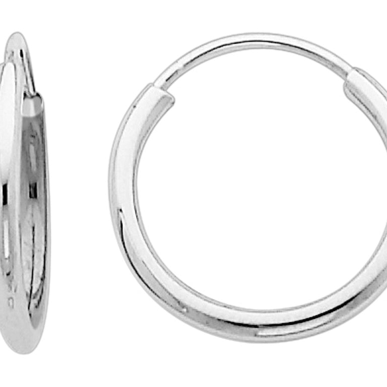 Small Hoop Earrings in 14K White Gold 1/2 Inch (1.50 mm) Image 1