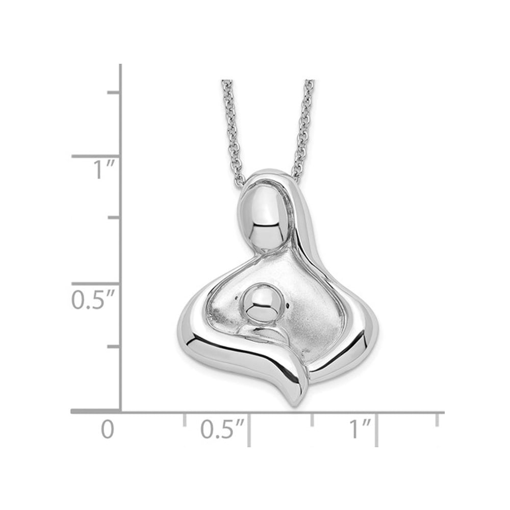 Maternal Bond Pendant Necklace in Sterling Silver with Chain Image 2