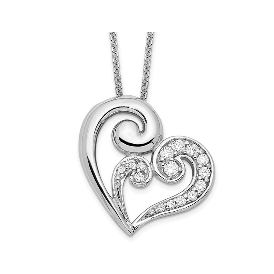 A Mothers Journey Heart Pendant Necklace in Sterling Silver with Chain Image 1
