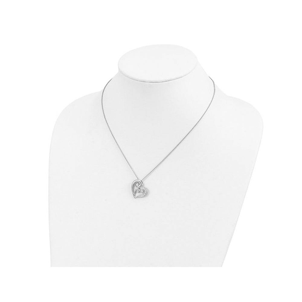 A Mothers Journey Heart Pendant Necklace in Sterling Silver with Chain Image 2