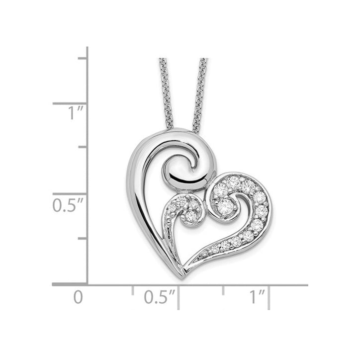 A Mothers Journey Heart Pendant Necklace in Sterling Silver with Chain Image 3