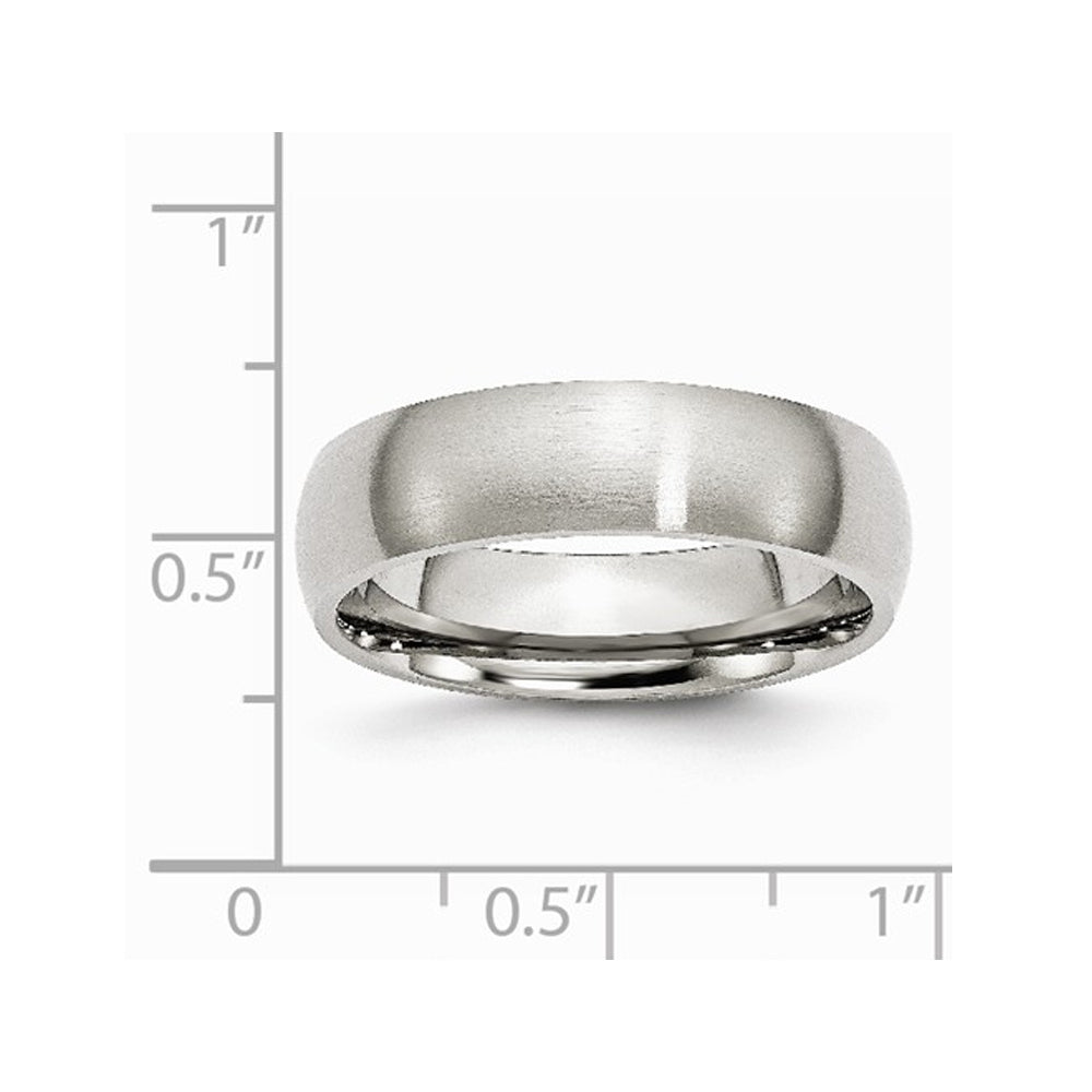 Mens Chisel 6mm Stainless Steel Comfort Fit Wedding Band Ring Image 2