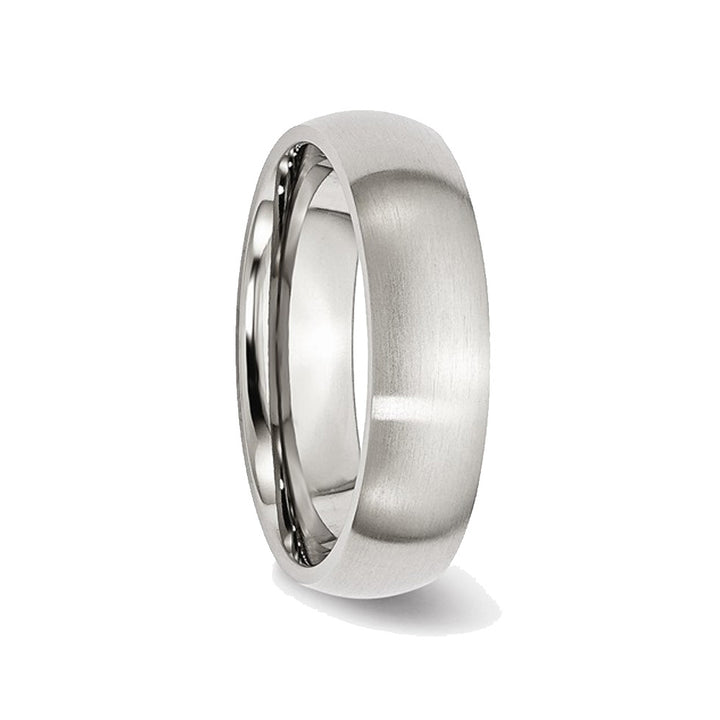 Mens Chisel 6mm Stainless Steel Comfort Fit Wedding Band Ring Image 3