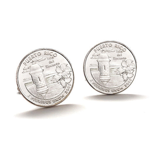 Puerto Rico Coin Cufflinks Uncirculated U.S. Quarter 2009 Cuff Links Image 1