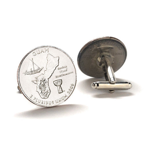 Guam Coin Cufflinks Uncirculated U.S. Quarter 2009 Cuff Links Image 2