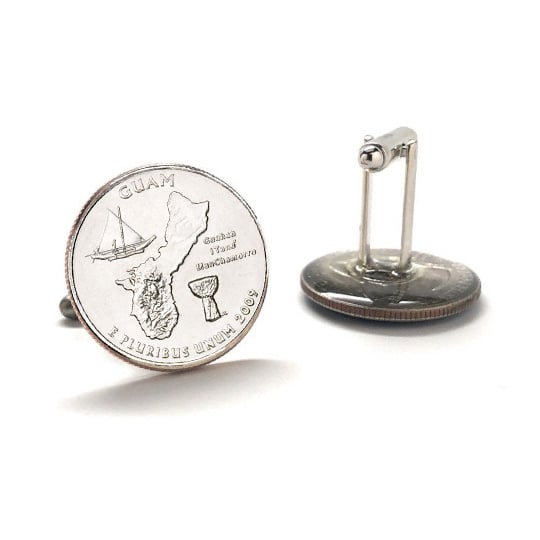 Guam Coin Cufflinks Uncirculated U.S. Quarter 2009 Cuff Links Image 3