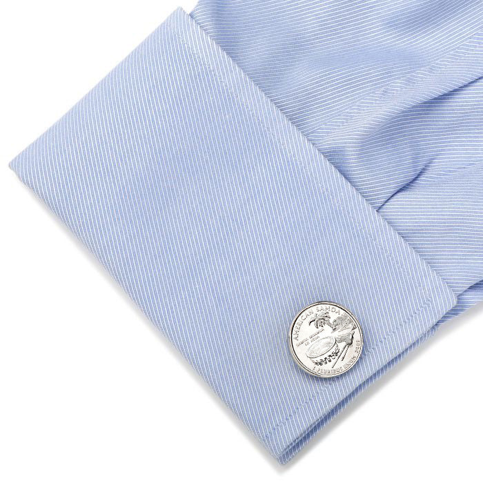 Samoa Coin Cufflinks Uncirculated U.S. Quarter 2009 Cuff Links Image 4