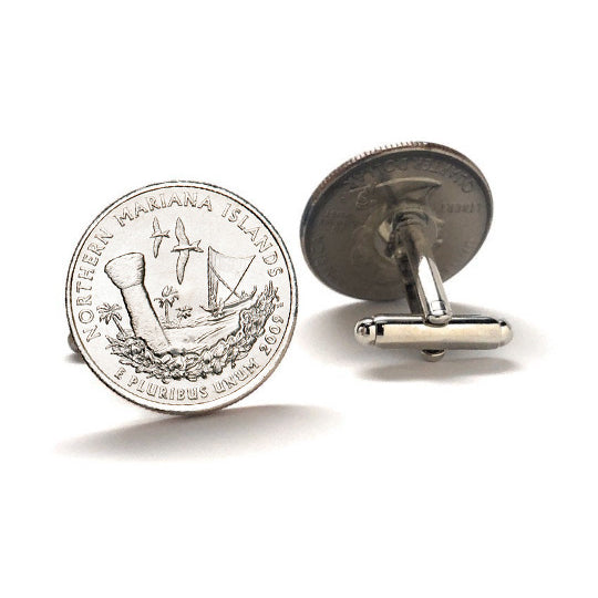 Mariana Islands Coin Cufflinks Uncirculated U.S. Quarter 2009 Cuff Links Image 2