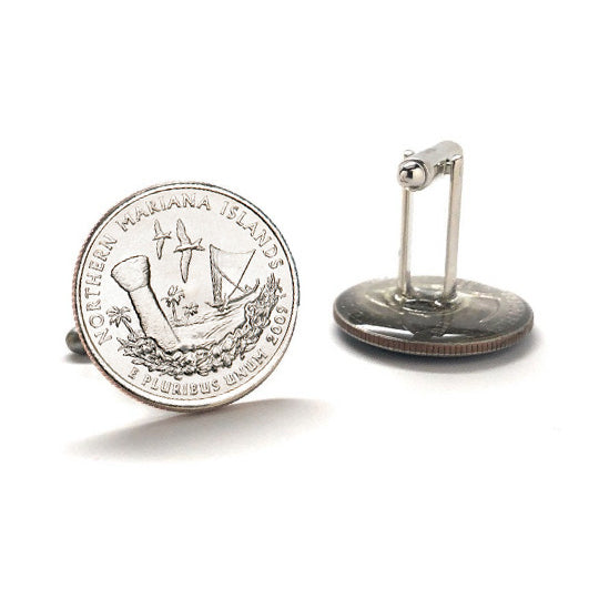 Mariana Islands Coin Cufflinks Uncirculated U.S. Quarter 2009 Cuff Links Image 3