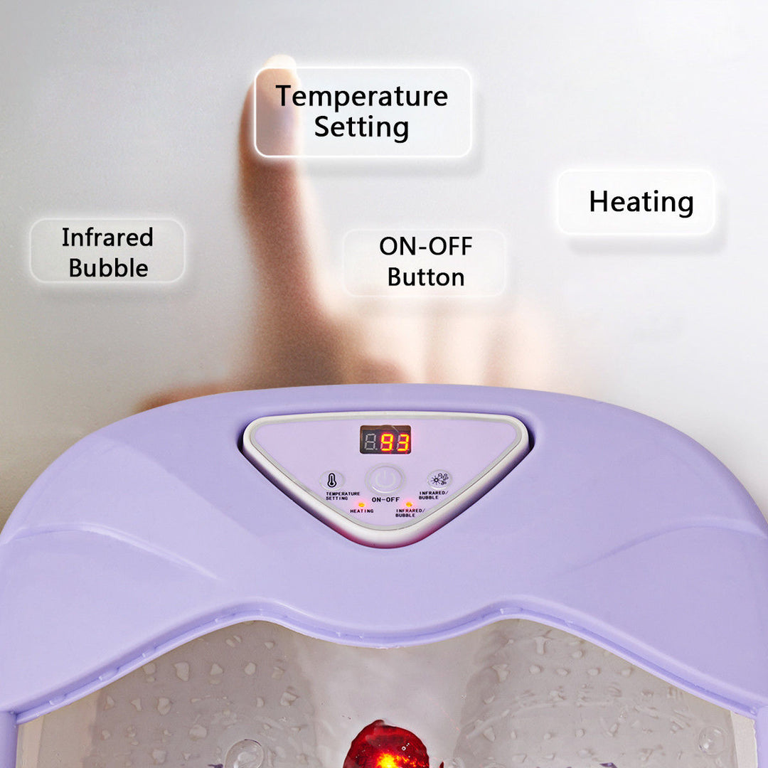 Foot Spa Bath Massager LCD Display Temperature Control Heat Infrared Bubbles Image 7