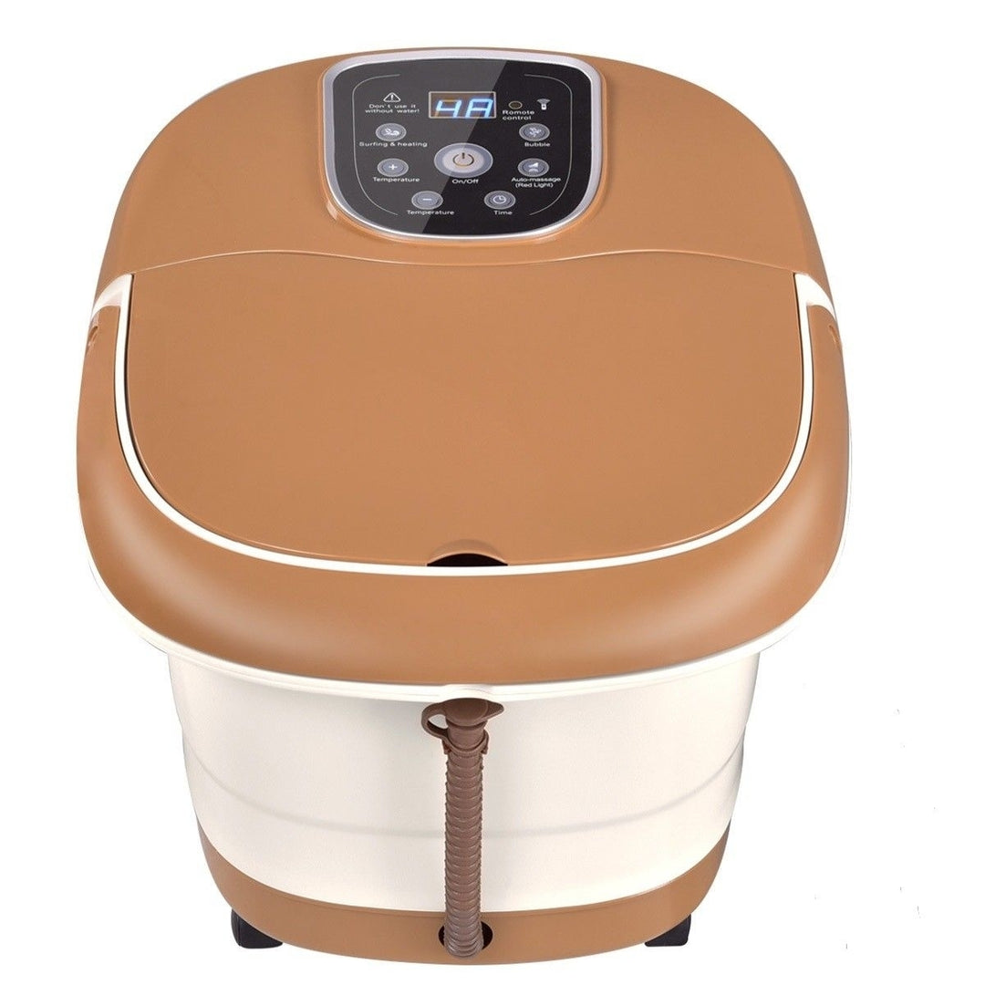 Costway All-In-One Foot Spa Bath Massager Tem/Time Set Heat Bubble Vibration W/6 Roller Image 9