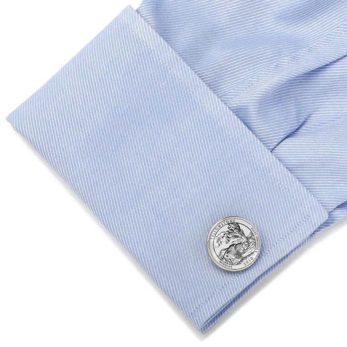 Yellowstone National Park Coin Cufflinks Uncirculated U.S. Quarter 2010 Cuff Links Image 4