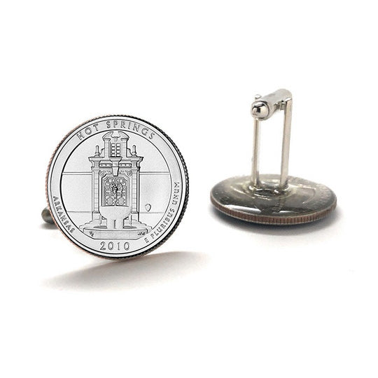 Hot Springs National Park Coin Cufflinks Uncirculated U.S. Quarter 2010 Cuff Links Image 3