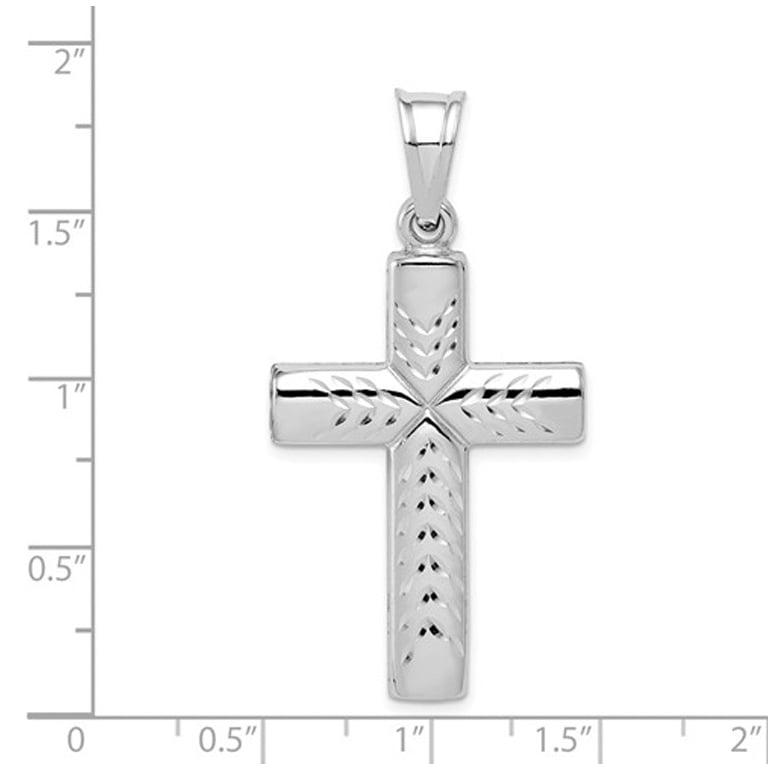 Sterling Silver Reversible Diamond-Cut Cross Pendant Necklace with Chain Image 2