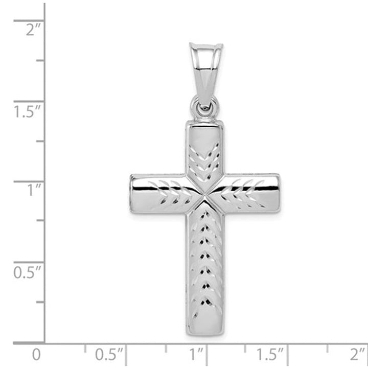 Sterling Silver Reversible Diamond-Cut Cross Pendant Necklace with Chain Image 2