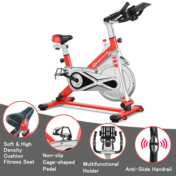 Indoor Stationary Exercise Cycle Bike Bicycle Workout w/ Large Holder Red Image 8