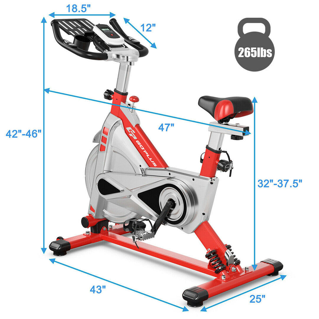 Indoor Stationary Exercise Cycle Bike Bicycle Workout w/ Large Holder Red Image 10