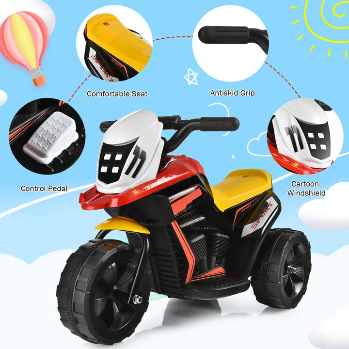 6V Ride-On Toy Motorcycle Trike 3-Wheel Electric Bicycle w/ MusicandHorn Image 9