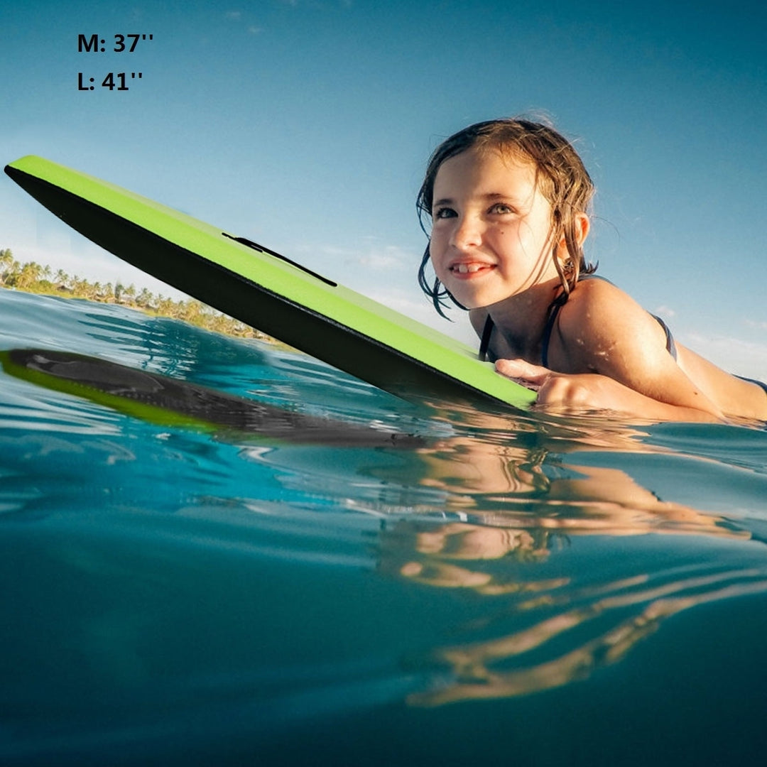 Goplus 41/37 Super Lightweight Bodyboard Surfing W/Leash EPS Core Boarding IXPE Yellow Image 1