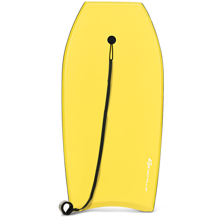 Goplus 41/37 Super Lightweight Bodyboard Surfing W/Leash EPS Core Boarding IXPE Yellow Image 6