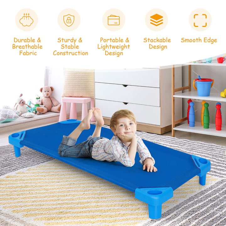 Pack of 6 Kids Stackable Naptime Cot 52 L x 23 W Daycare Rest Mat Image 6