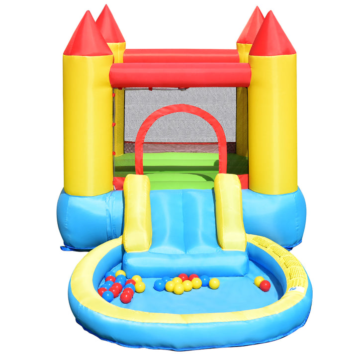 Inflatable Bounce House Kids Slide Jumping Castle Bouncer w/ balls Pool and Bag Image 8