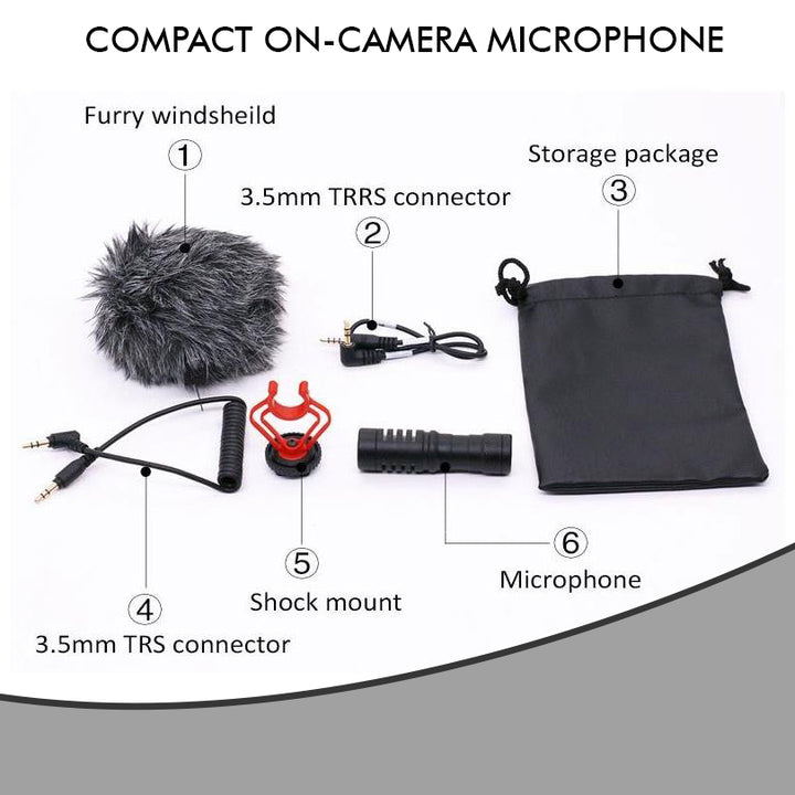 Technical Pro Condenser Compact on-camera Microphonefor Vlogging with SmartphonesDSLRsConsumer CamcordersPCs etc Image 4