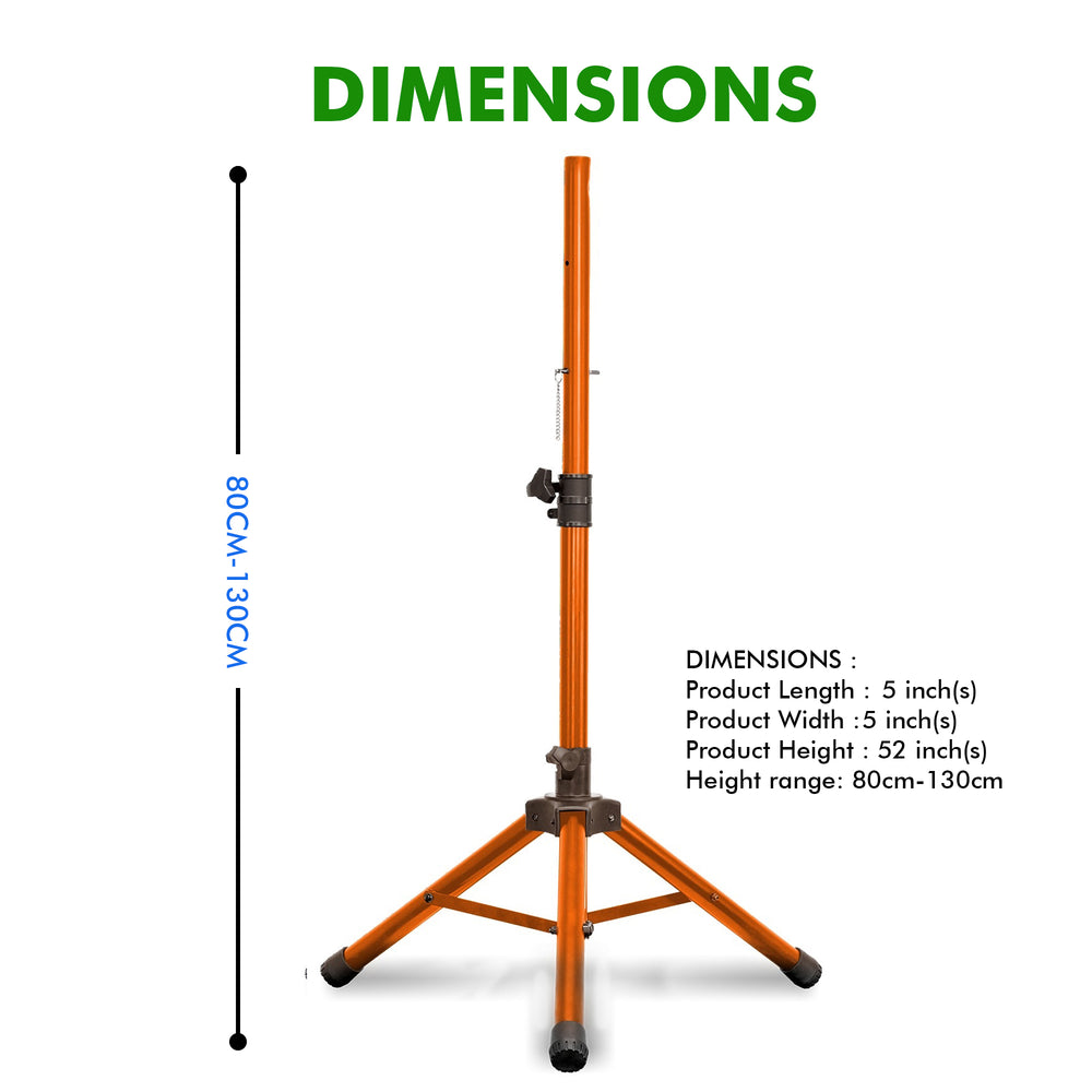 (Pack of 2) Technical Pro Professional Iron Steel Orange Tri-Pod Speaker Stand with Plastic Feet, 40 lbs Capacity, Image 2