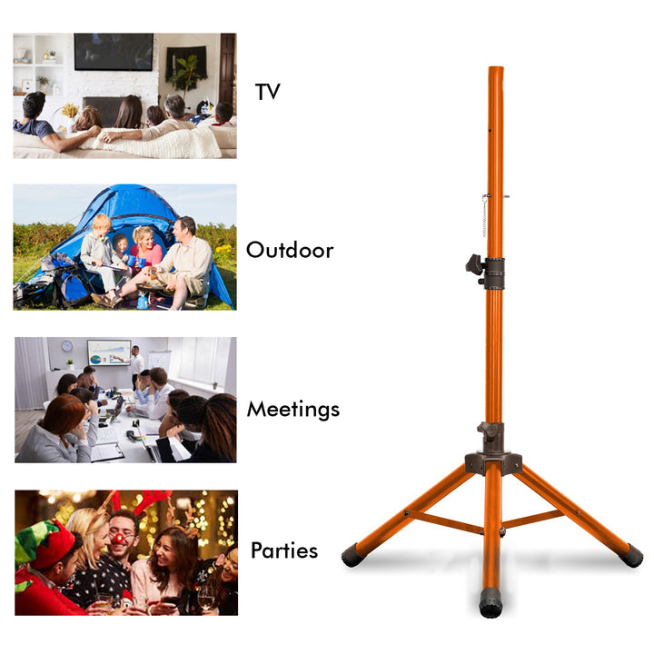 (Pack of 2) Technical Pro Professional Iron Steel Orange Tri-Pod Speaker Stand with Plastic Feet40 lbs Image 4