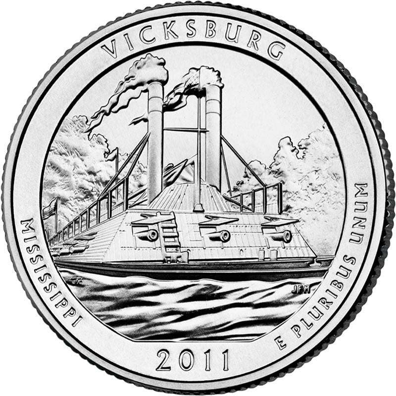 Vicksburg National Military Park Coin Lapel Pin Uncirculated U.S. Quarter 2011 Tie Pin Image 2