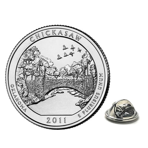 Chickasaw National Recreation Area Coin Lapel Pin Uncirculated U.S. Quarter 2011 Tie Pin Image 1