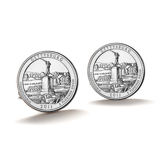 Gettysburg Cufflinks Uncirculated U.S. Quarter 2011 Cuff Links Image 1