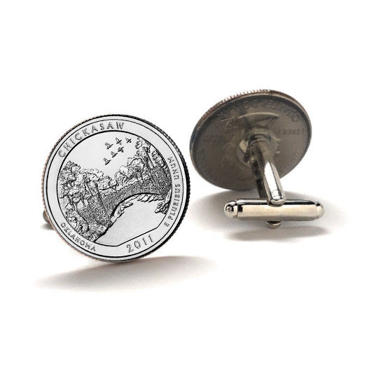 Chickasaw National Recreation Area Cufflinks Uncirculated U.S. Quarter 2011 Cuff Links Image 2