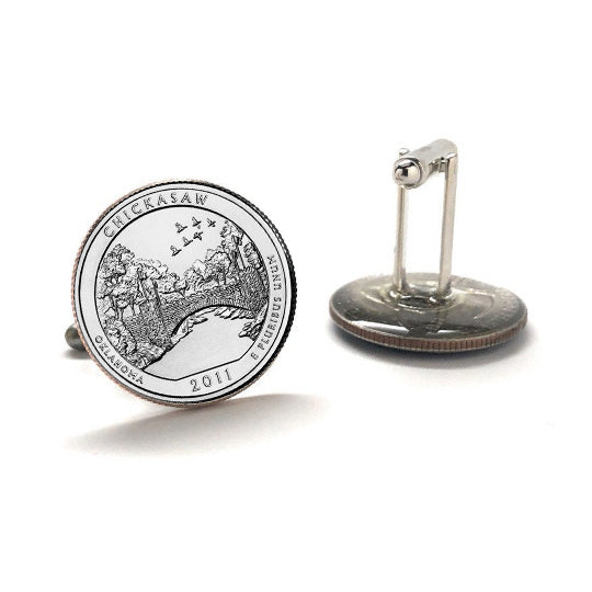 Chickasaw National Recreation Area Cufflinks Uncirculated U.S. Quarter 2011 Cuff Links Image 3