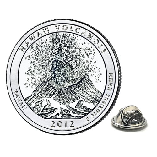 Hawai i Volcanoes National Park Lapel Pin Uncirculated U.S. Quarter 2012 Tie Pin Image 1