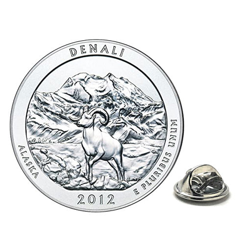 Denali National Park and Preserve Coin Lapel Pin Uncirculated U.S. Quarter 2012 Tie Pin Image 1