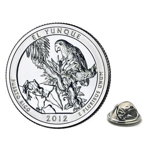 El Yunque National Park Coin Lapel Pin Uncirculated U.S. Quarter 2012 Tie Pin Image 1