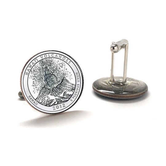 Hawai i Volcanoes National Park Coin Cufflinks Uncirculated U.S. Quarter 2012 Cuff Links Image 3