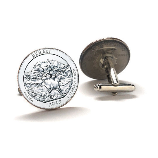 Denali National Park and Preserve Cufflinks Uncirculated U.S. Quarter 2012 Cuff Links Image 2