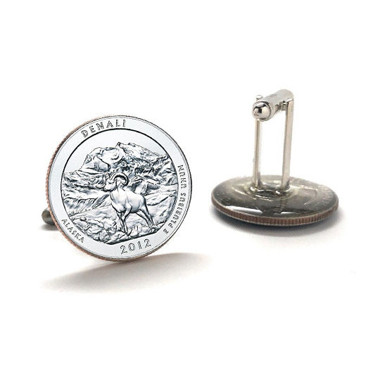 Denali National Park and Preserve Cufflinks Uncirculated U.S. Quarter 2012 Cuff Links Image 3