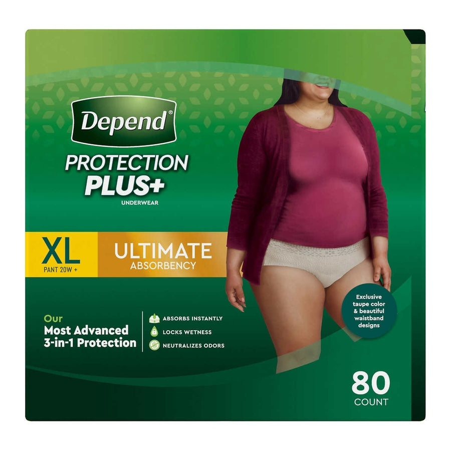 Depend Protection Plus Ultimate Underwear for WomenXL (80 Count) Image 1